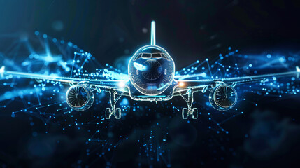 A person stands in admiration before a majestic 3D airplane illustration, feeling the thrill of adventure and the call of the skies