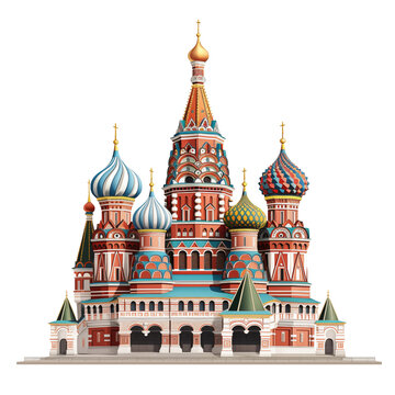 saint basil cathedral isolated on white background