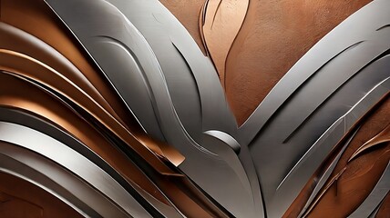 Creative and modern background, metallic texture, brown and gray colors. 