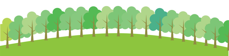 新緑の木のイラスト背景フレーム