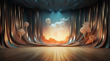 Captivating 3d backdrop, inviting viewers to explore artistic dimension