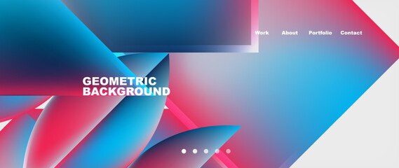A geometric background in electric blue and magenta with a white border. Features include blue circle eyewear, automotive lighting design, and CD font for automotive exterior