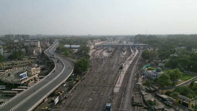 Aerial view of Vande Bharat Train