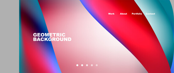 A vibrant geometric background featuring red, blue, and white lines with hints of purple, violet, magenta, and electric blue. Circles, triangles, and shades create an electronic display device