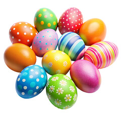 Fototapeta na wymiar Colorful Easter Eggs Candy Isolated On Transparent Background