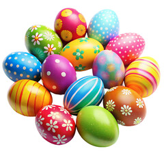 Fototapeta na wymiar Colorful Easter Eggs Candy Isolated On Transparent Background
