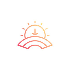 Sun Set icon design with white background stock illustration