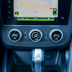 Cluj-Napoca,Cluj-Romania-05.12.2024-Latest technology multimedia system, Android car and Apple Car...