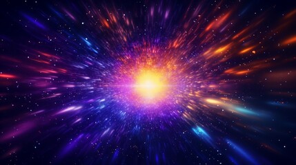 Naklejka premium Hypnotic hyper space journey with glowing particles