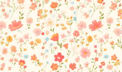 simple small flower pattern, Generative AI