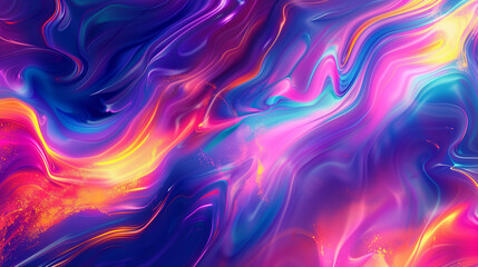 A colorful, swirling background with a purple and orange line. The background is a mix of colors and has a dreamy, ethereal feel to it - obrazy, fototapety, plakaty