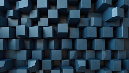 3D-rendered abstract design featuring blue geometric shapes as a background Generative AI