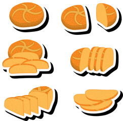 beautiful tasty edible homemade set baked bread consisting of various ingredients