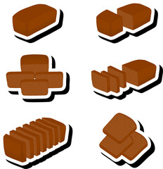 beautiful tasty edible homemade set baked bread consisting of various ingredients