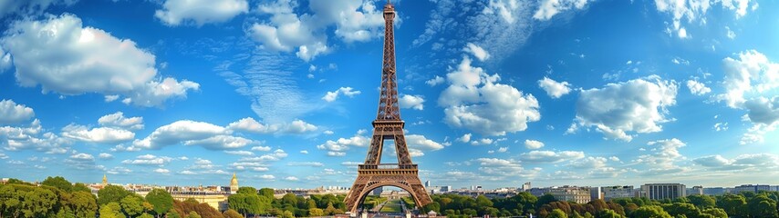 Parisian Icon: Eiffel Tower in the City of Paris, France