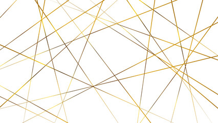 Horizontal template with chaotic lines. Simple vector illustration. Golden random diagonal line image.