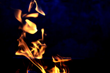 Background of the flame in the oven. Tongues of fire in a fireplace. Fire texture.