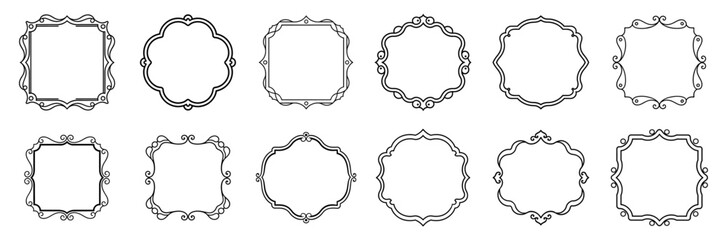 Vintage frames set isolated on white background. Decorative frame. Vector