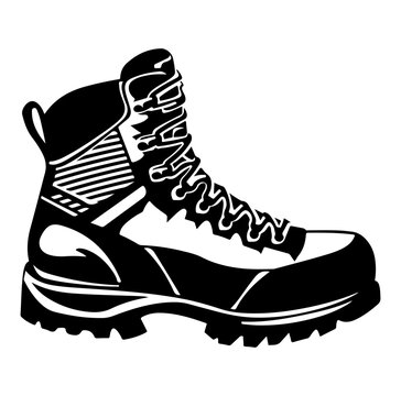 Hiking boot shoe illustration