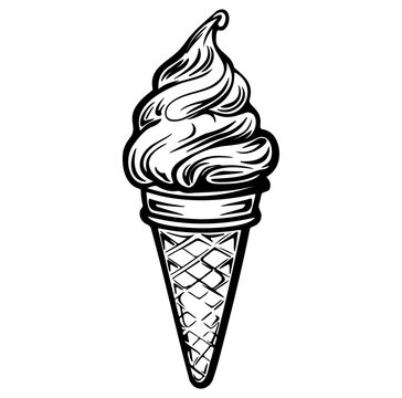recommend clip art: Soft ice cream cones vector silhouettes