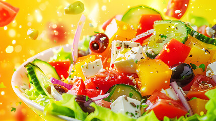 Greek salad with fresh vegetables. Fresh food