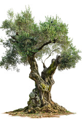Fototapeta premium Old tree isolated on white or transparent background