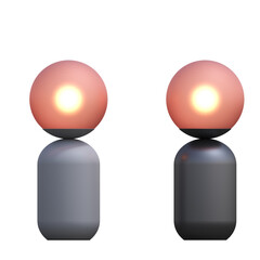 table lamp isolated on transparent background, room lamp, 3D illustration, cg render