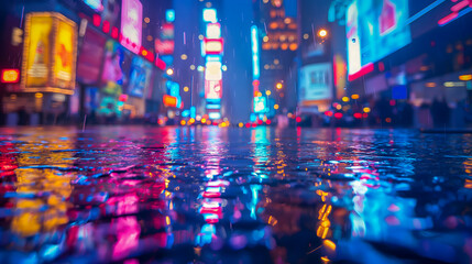 Rainy night in Times Square