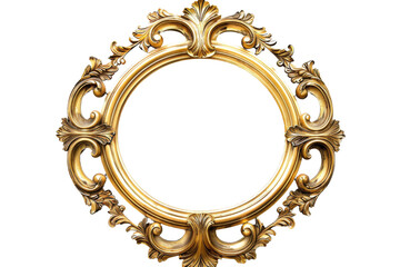 Ornate Gold Frame on White Background