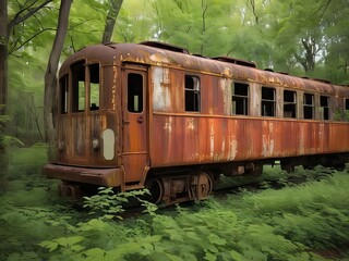 vagón de tren abandonado