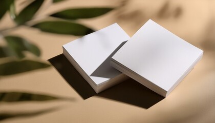 Mockup of Square Cards with Minimal Design and Shadow Overlay