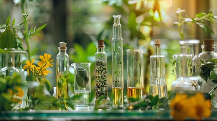 Organic Herbal Medicine: Glassware Extraction & Skin Care Development in Laboratory Setting