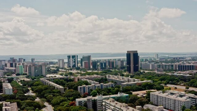 Brasilika Cityscape Over Superquadras in Asa Sul, Drone Footage