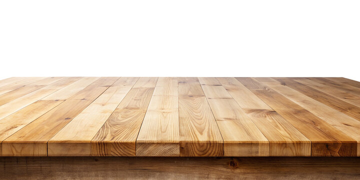 Wooden tabel top with isolated background