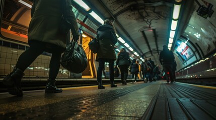 Commuters using the London Underground