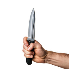 Hand Holding Knife on transparent background, png	
