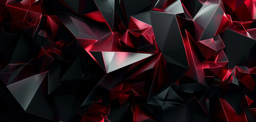 Dark ruby 3D shapes, a powerful statement wall of passion.