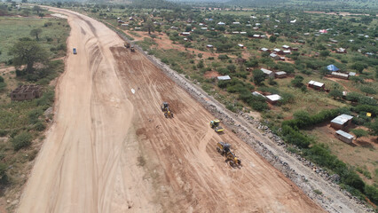 heavy machines working