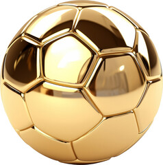 football made of gold,golden football isolated on white or transparent background,transparency 