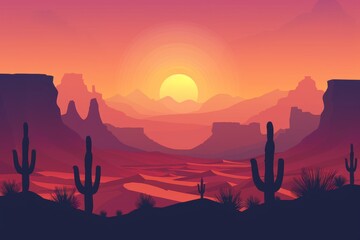 Fototapeta premium Gradient desert landscape for a rugged and adventurous theme