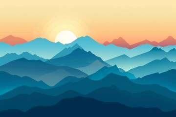 Gradient mountain landscape for outdoor or adventure themes