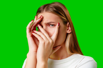 Young Woman Covering Her Face With Hands