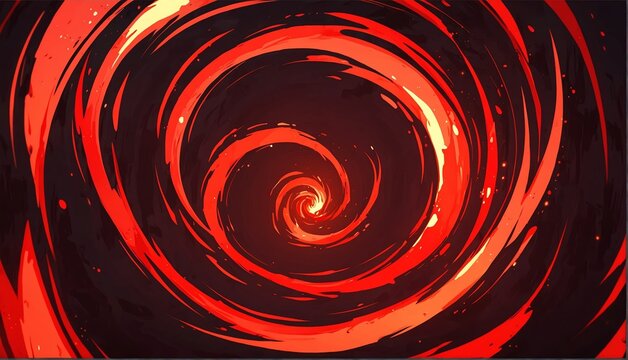 abstract red spiral flame burning sparks effects anime cartoon style background from Generative AI