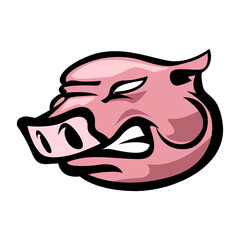 head of a pig Illustration Vector Design Artwork