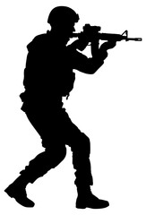 black outline of a soldier without background