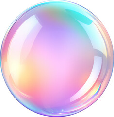 holographic bubble,bubble shape with holographic color theme isolated on white or transparent background,transparency 