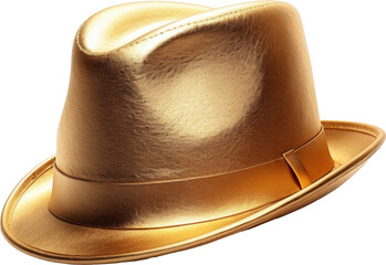 golden hat,hat made of gold ,cowboy hat isolated on white or transparent background,transparency 