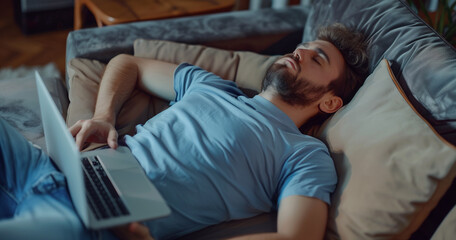 Fototapeta premium Peaceful Slumber on a Lazy Afternoon in a Sunlit Living Space