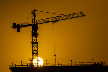 A construction silhouette to show construction work in progress