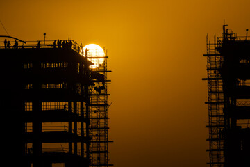 A construction silhouette to show construction work in progress